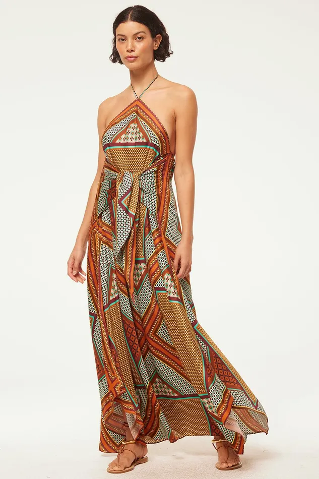 Women MISA Los Angeles Dresses RABAN DRESS Positano Scarf