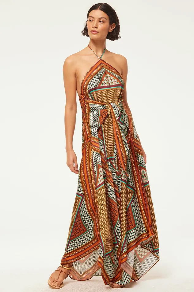 Women MISA Los Angeles Dresses RABAN DRESS Positano Scarf