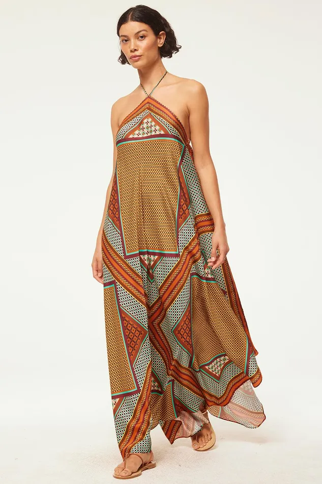 Women MISA Los Angeles Dresses RABAN DRESS Positano Scarf