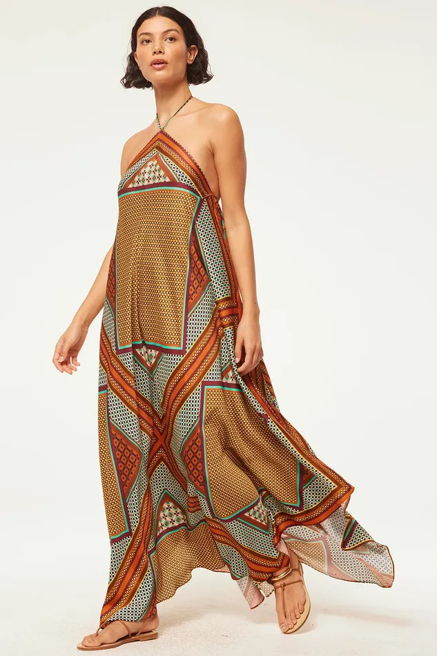 Women MISA Los Angeles Dresses RABAN DRESS Positano Scarf