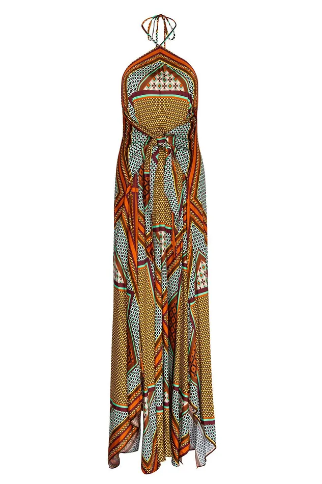 Women MISA Los Angeles Dresses RABAN DRESS Positano Scarf