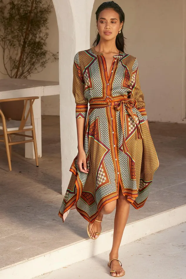 Women MISA Los Angeles Dresses SOLMAZ DRESS Positano Scarf