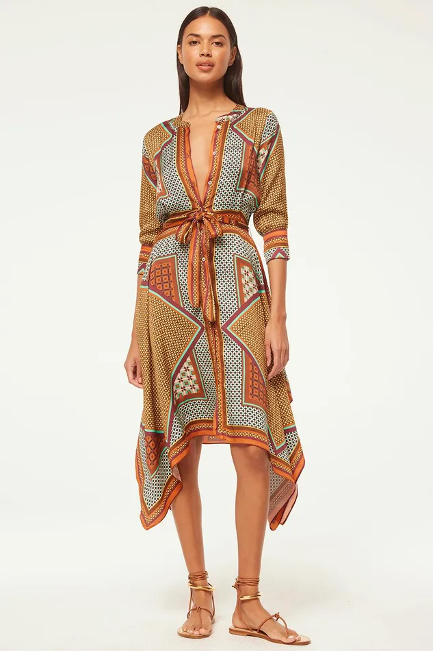 Women MISA Los Angeles Dresses SOLMAZ DRESS Positano Scarf