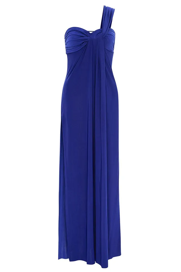 Women MISA Los Angeles Jersey and Mesh THORA DRESS Cobalt Blue Venezia