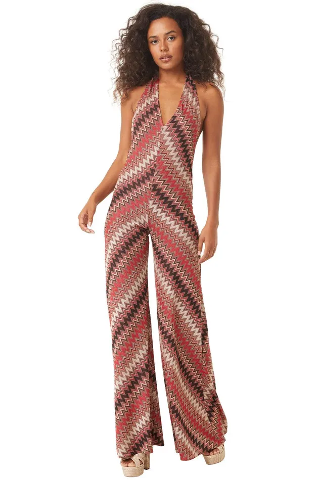 Women MISA Los Angeles Knits ANYA JUMPSUIT Winter Chevron