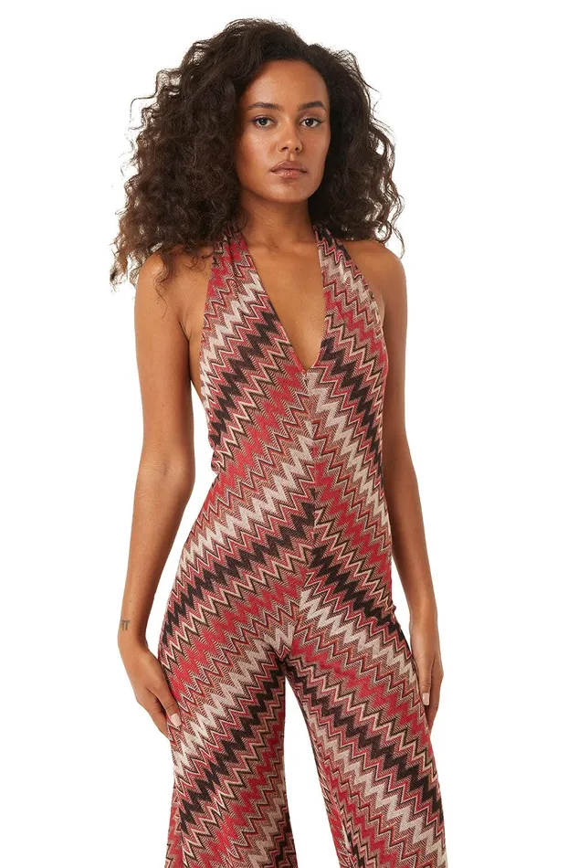 Women MISA Los Angeles Knits ANYA JUMPSUIT Winter Chevron