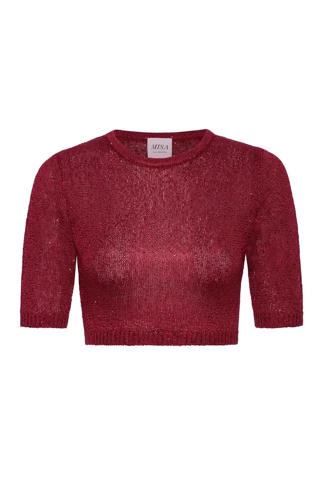 Women MISA Los Angeles Knits DARYA TOP Lipstick Red