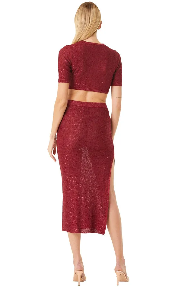 Women MISA Los Angeles Knits DARYA TOP Lipstick Red