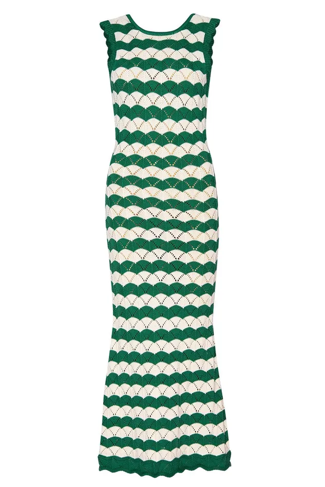 Women MISA Los Angeles Knits ROSALBA DRESS Emerald Stripe