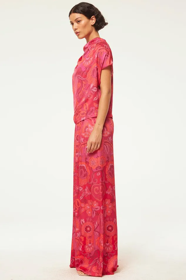 Women MISA Los Angeles Matching Sets AISHA TOP Flora Corsica Fuchsia