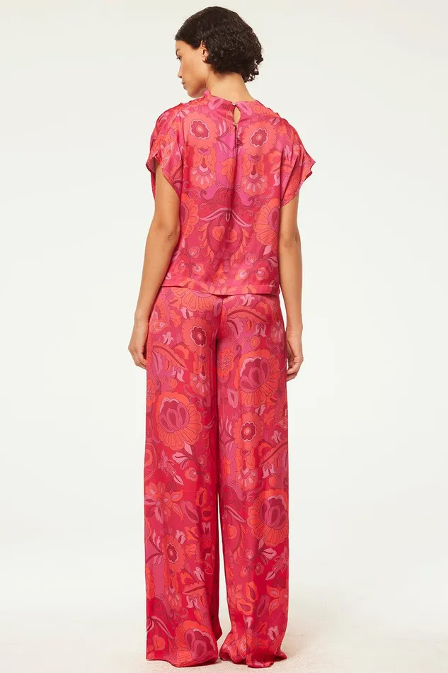 Women MISA Los Angeles Matching Sets AISHA TOP Flora Corsica Fuchsia