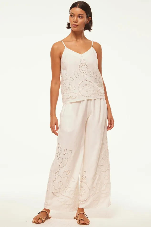 Women MISA Los Angeles Matching Sets CARLITA PANT White Eyelet