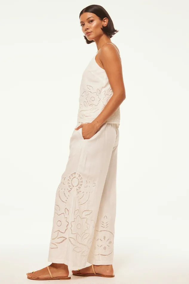 Women MISA Los Angeles Matching Sets CARLITA PANT White Eyelet