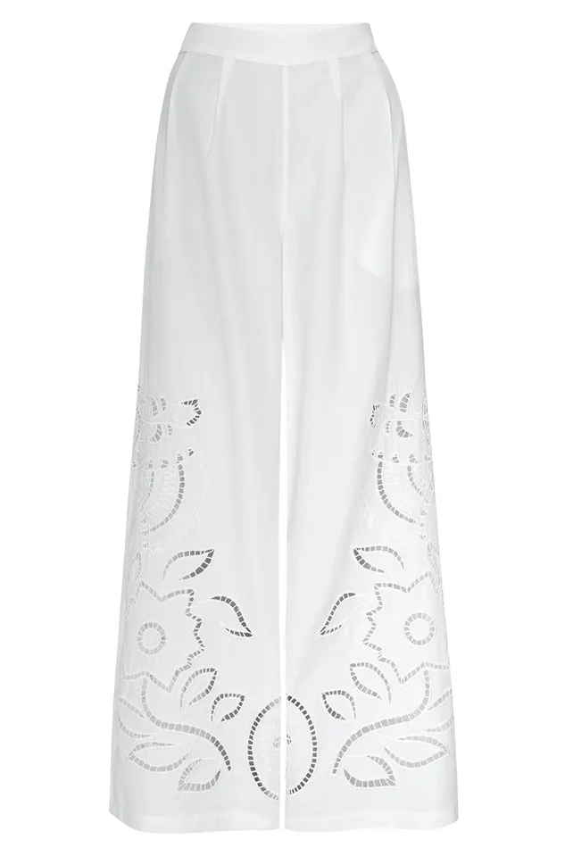 Women MISA Los Angeles Matching Sets CARLITA PANT White Eyelet