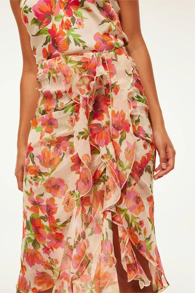 Women MISA Los Angeles Matching Sets FARIDA SKIRT Palmarei Blooms Chiffon
