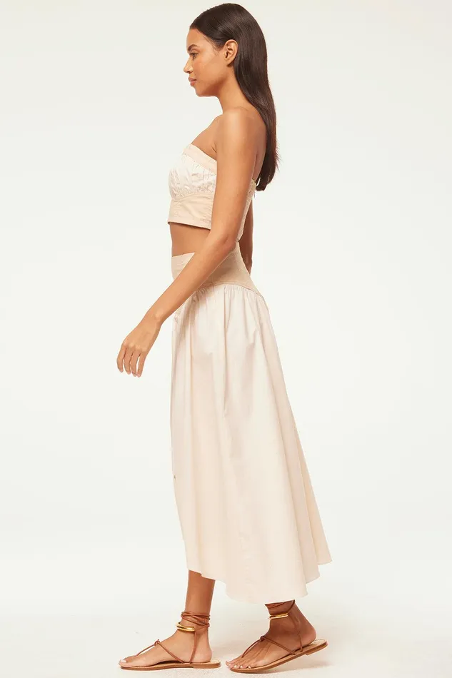 Women MISA Los Angeles Matching Sets GOLNAZ TOP Ivory Linen Mix