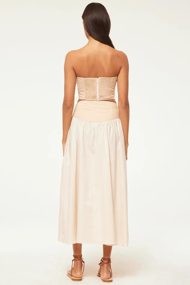 Women MISA Los Angeles Matching Sets GOLNAZ TOP Ivory Linen Mix