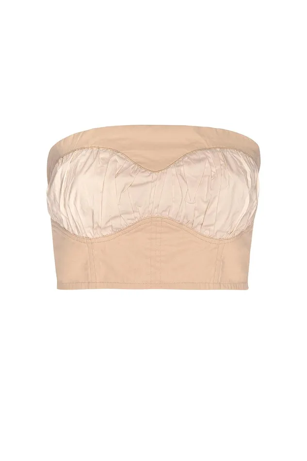Women MISA Los Angeles Matching Sets GOLNAZ TOP Ivory Linen Mix