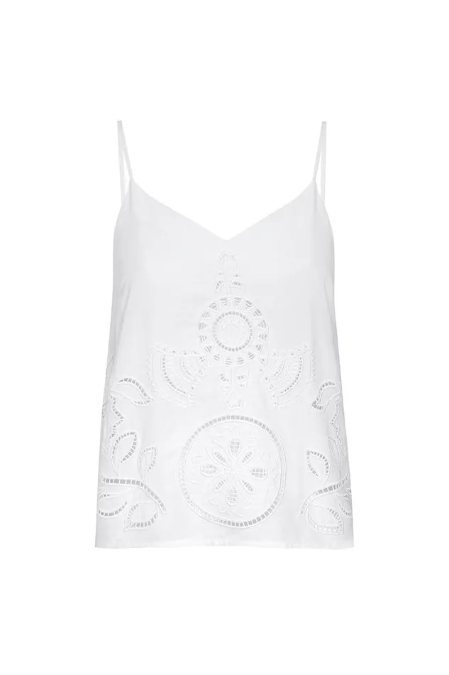 Women MISA Los Angeles Matching Sets MARCELA TOP White Eyelet