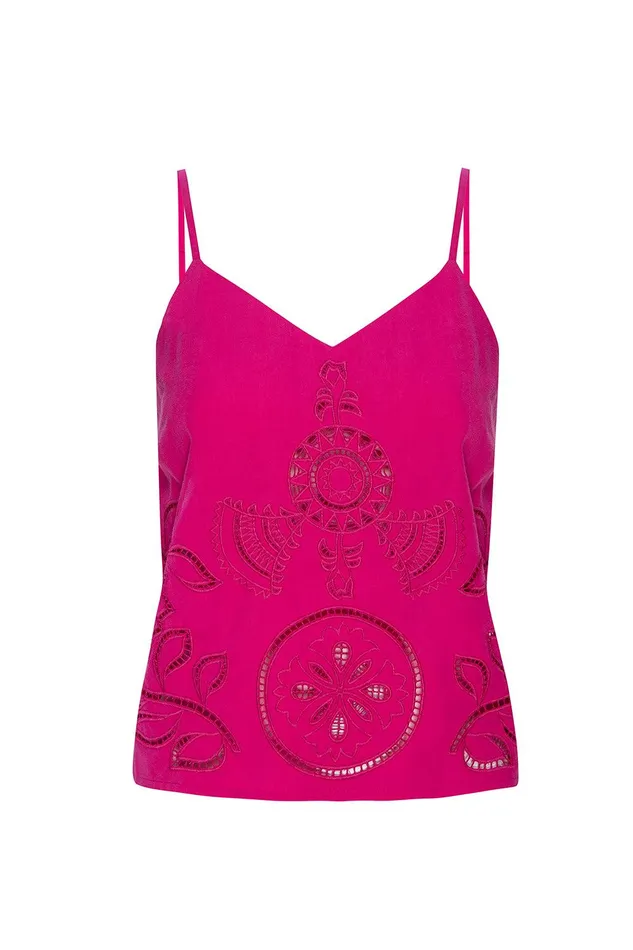 Women MISA Los Angeles Matching Sets MARCELA TOP White Eyelet