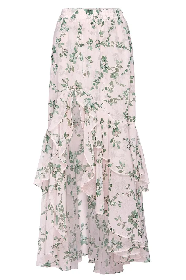 Women MISA Los Angeles Matching Sets SEVA SKIRT White Sage Botanica