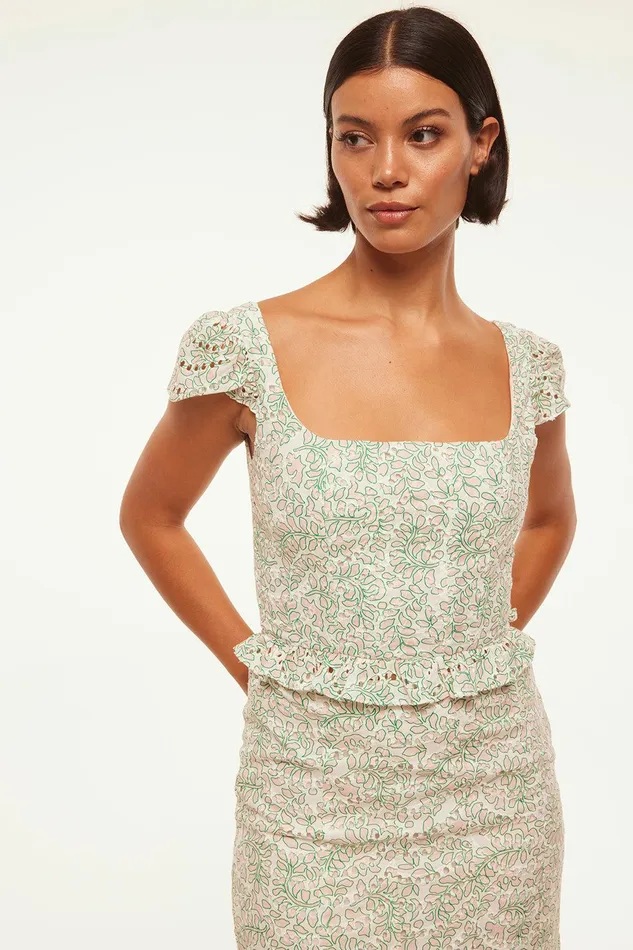 Women MISA Los Angeles Matching Sets SORA TOP Dewdrop Eyelet
