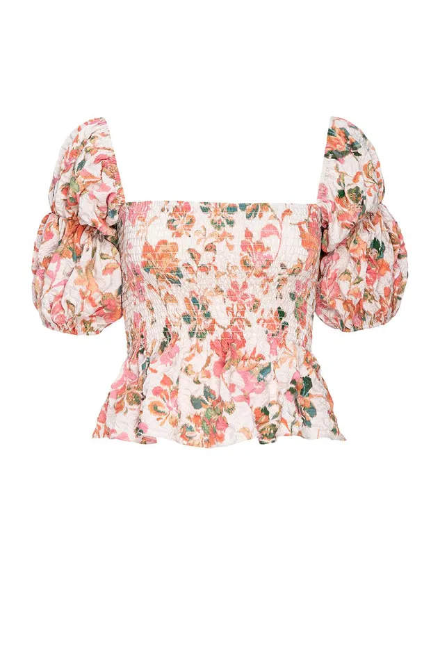 Women MISA Los Angeles Matching Sets VIDA TOP Persimmon Crinkle