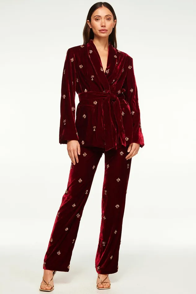 Women MISA Los Angeles Pants HARLOW PANT Garnet Velvet