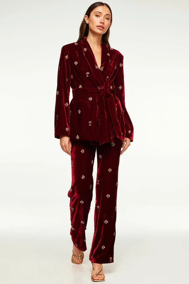 Women MISA Los Angeles Pants HARLOW PANT Garnet Velvet