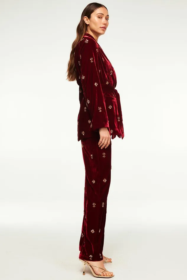 Women MISA Los Angeles Pants HARLOW PANT Garnet Velvet