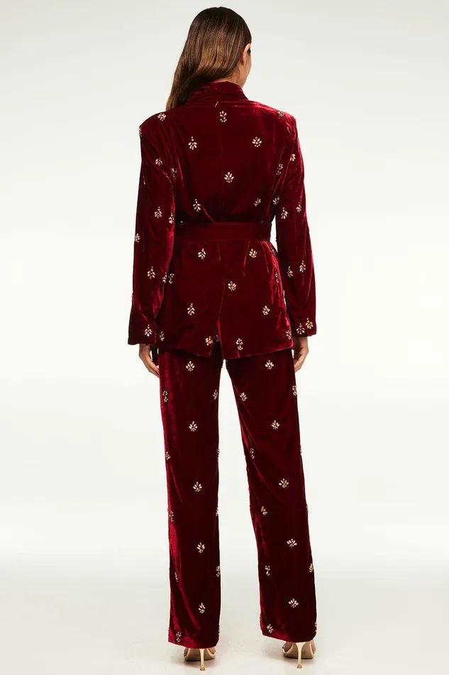 Women MISA Los Angeles Pants HARLOW PANT Garnet Velvet