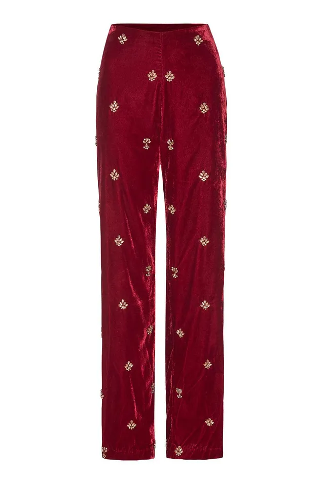 Women MISA Los Angeles Pants HARLOW PANT Garnet Velvet