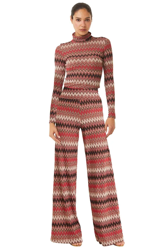 Women MISA Los Angeles Pants ILANIT PANT Winter Chevron