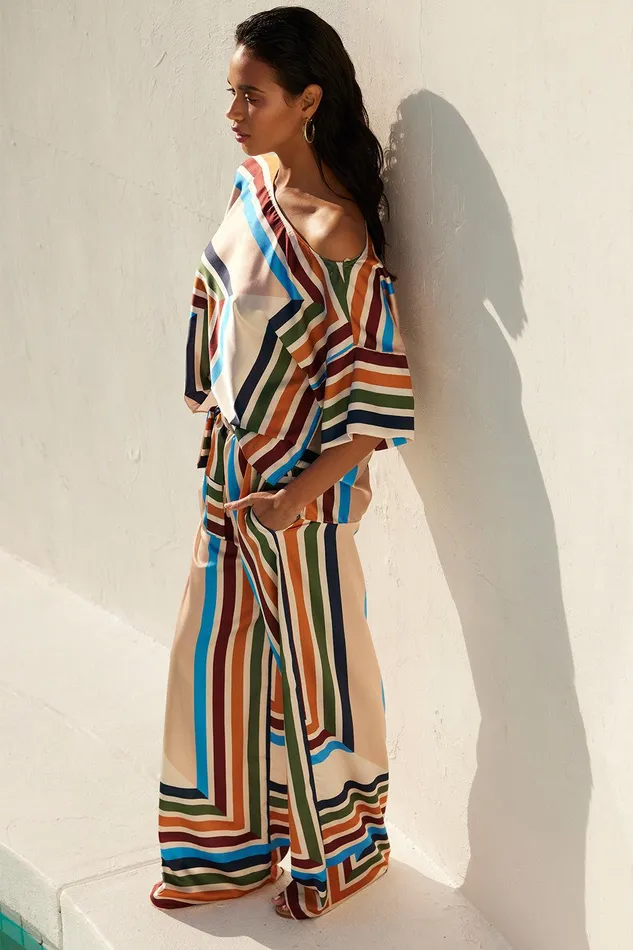 Women MISA Los Angeles Pants RESHMA PANT San Miguel Stripe