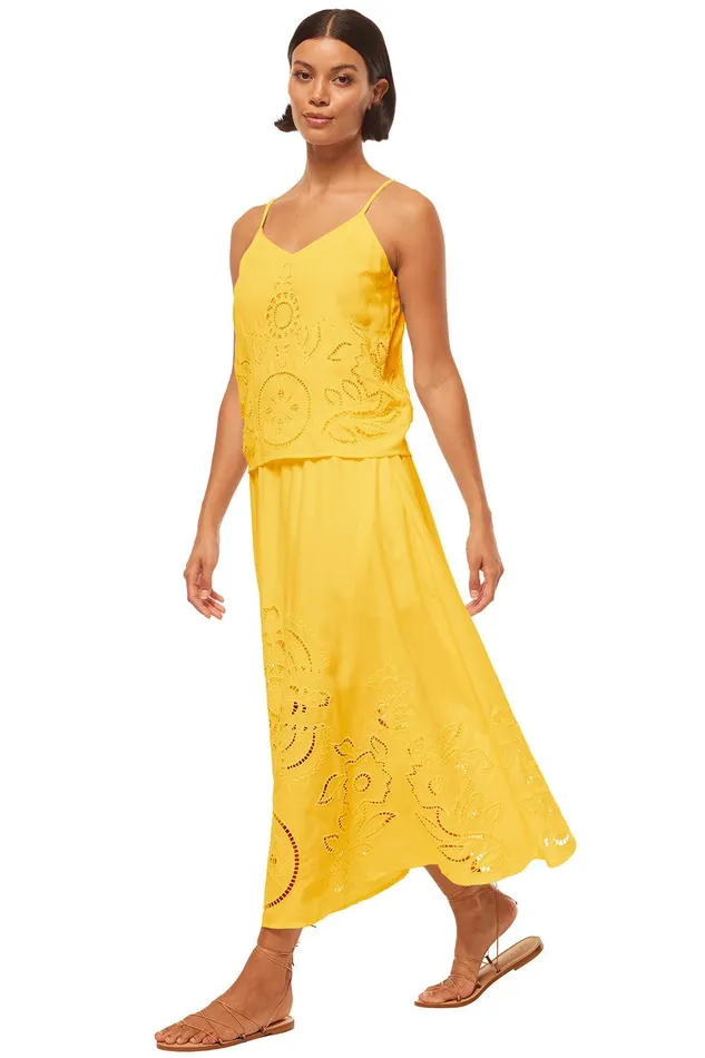 Women MISA Los Angeles Skirts and Shorts ANALISSE SKIRT Canary Eyelet