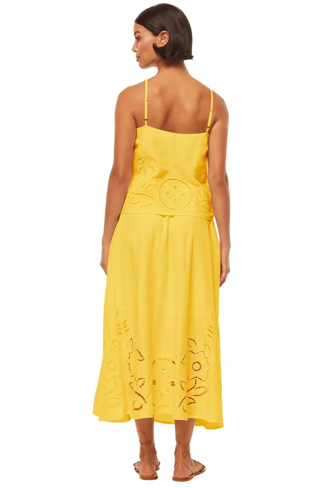 Women MISA Los Angeles Skirts and Shorts ANALISSE SKIRT Canary Eyelet