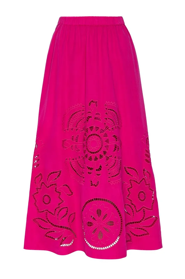 Women MISA Los Angeles Skirts and Shorts ANALISSE SKIRT Canary Eyelet