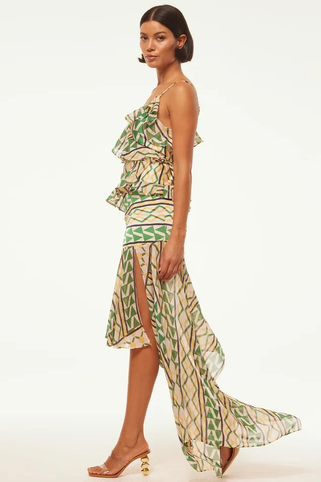 Women MISA Los Angeles Skirts and Shorts VALLEA SKIRT Limoncello Geo Mix
