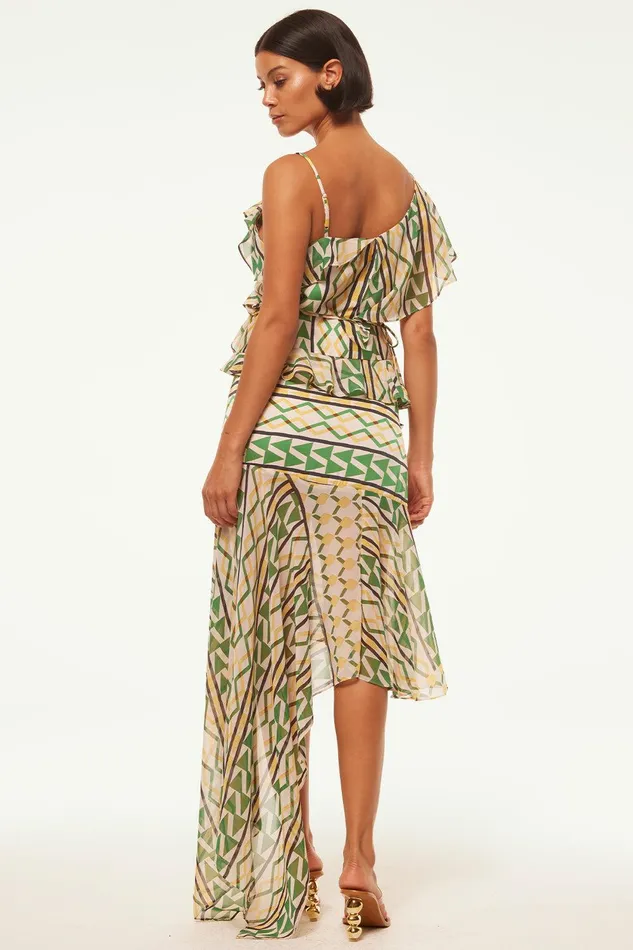 Women MISA Los Angeles Skirts and Shorts VALLEA SKIRT Limoncello Geo Mix