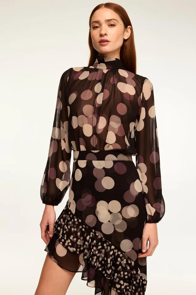 Women MISA Los Angeles Tops LULU TOP Polka Dot Large