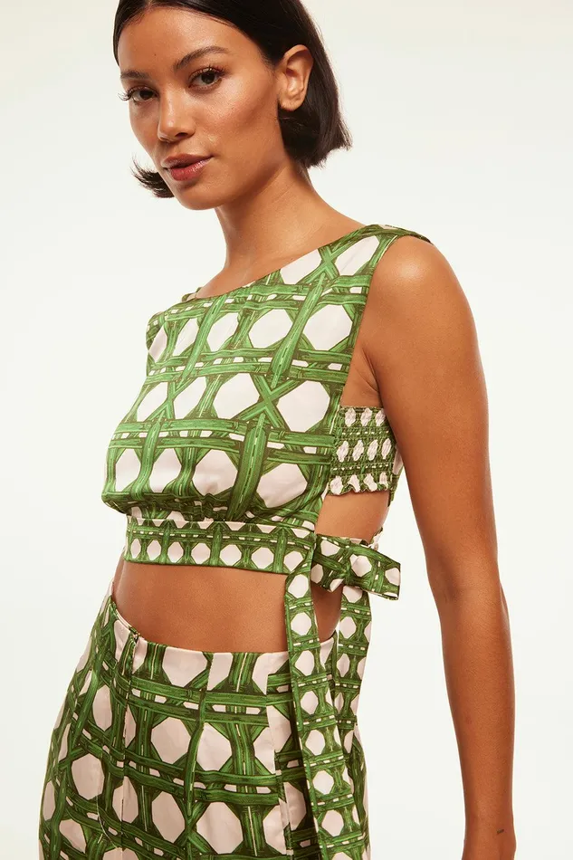 Women MISA Los Angeles Tops OLENA TOP Rattan Tile Mix