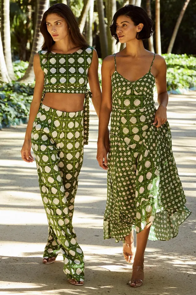 Women MISA Los Angeles Tops OLENA TOP Rattan Tile Mix