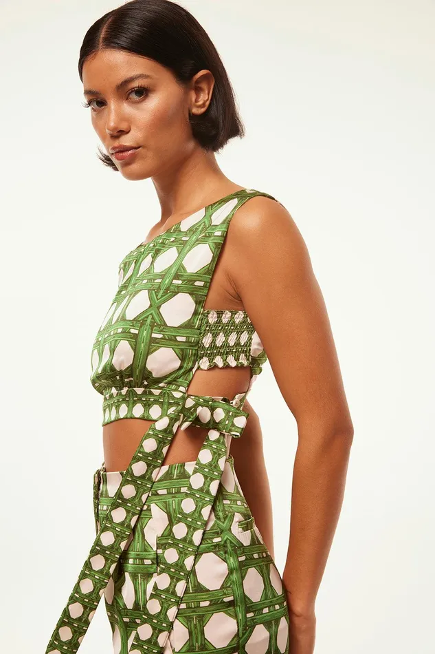 Women MISA Los Angeles Tops OLENA TOP Rattan Tile Mix