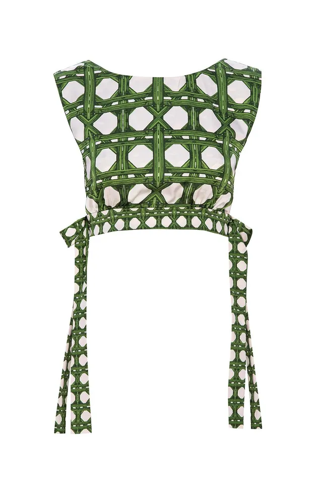 Women MISA Los Angeles Tops OLENA TOP Rattan Tile Mix