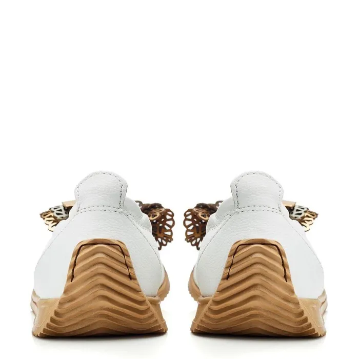 Women Moda In Pelle Casual Shoes Elerna White Leather