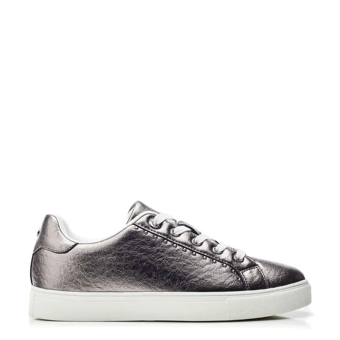Women Moda In Pelle Casual Trainers Amaya Pewter Porvair