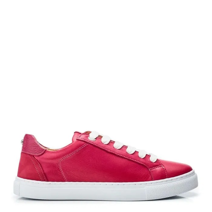 Women Moda In Pelle Casual Trainers Braidie Raspberry Leather
