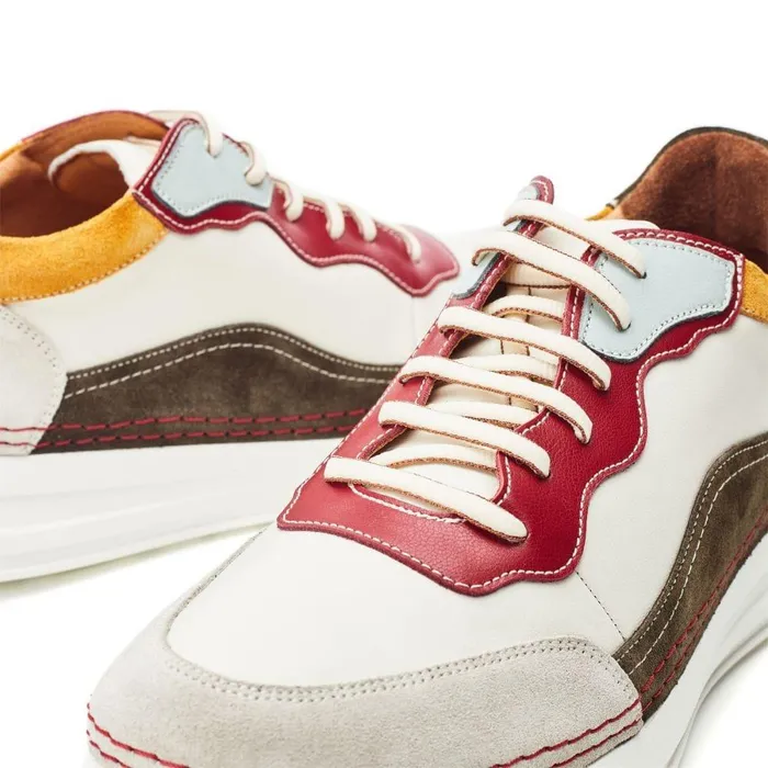 Women Moda In Pelle Chunky Trainers Shoon Sh Dines Multi Leather