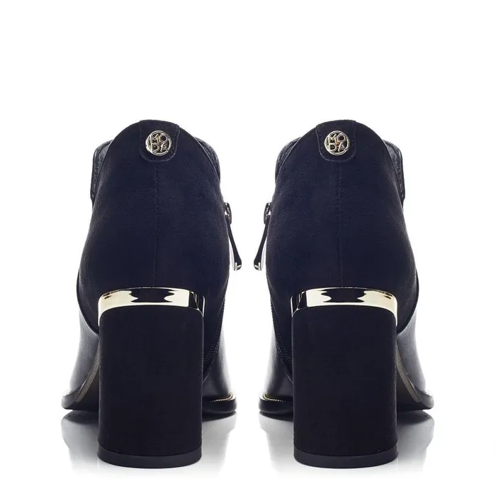 Women Moda In Pelle Heeled And Wedge Boots Madisonn Black Porvair