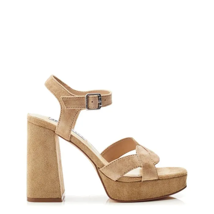 Women Moda In Pelle Heeled Sandals Bsoleful BFunsi Beige Suede